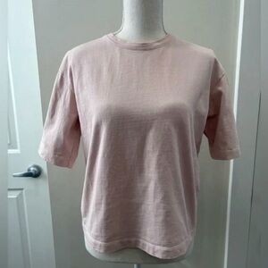 The Group by Babaton Pale Pink Cotton Short Sleeve T Shirt Top Size XS
